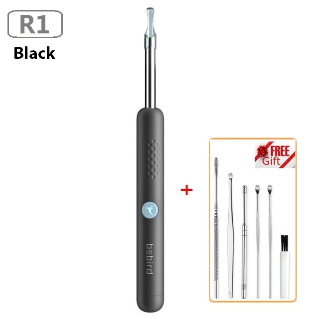 Originele Bebird M9 Pro Smart Visuele Earstick Otoscoop 300W Pixel Endoscoop Mini Camera Oor Wax Verwijderen Met Magnetische Lading base: R1 Black