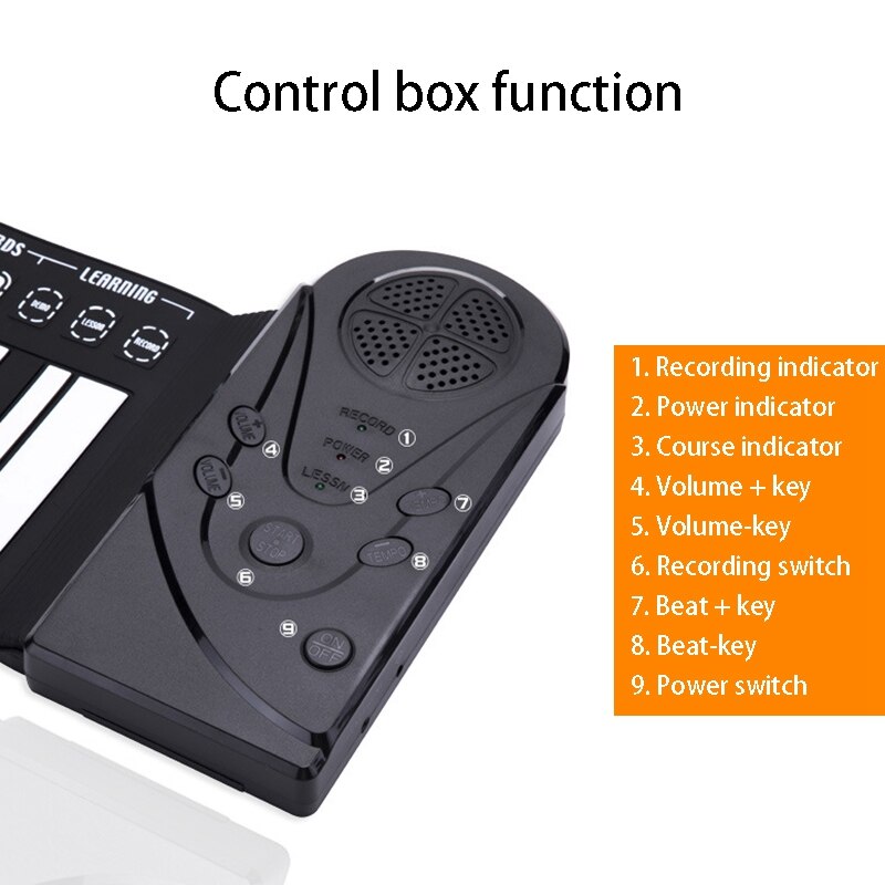 49 tangenter digitalt tangentbord piano bärbart flexibelt silikon elektroniskt rullpiano barnleksaker inbyggd högtalare