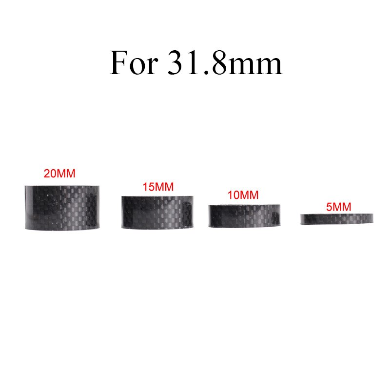 4 stk fuld kulfiber cykel carbon spacer 28.6-31.8mm od2 headset dele cykelvasker cykel cykel headset spindel afstandsstykker: 31.8mm 1 sæt
