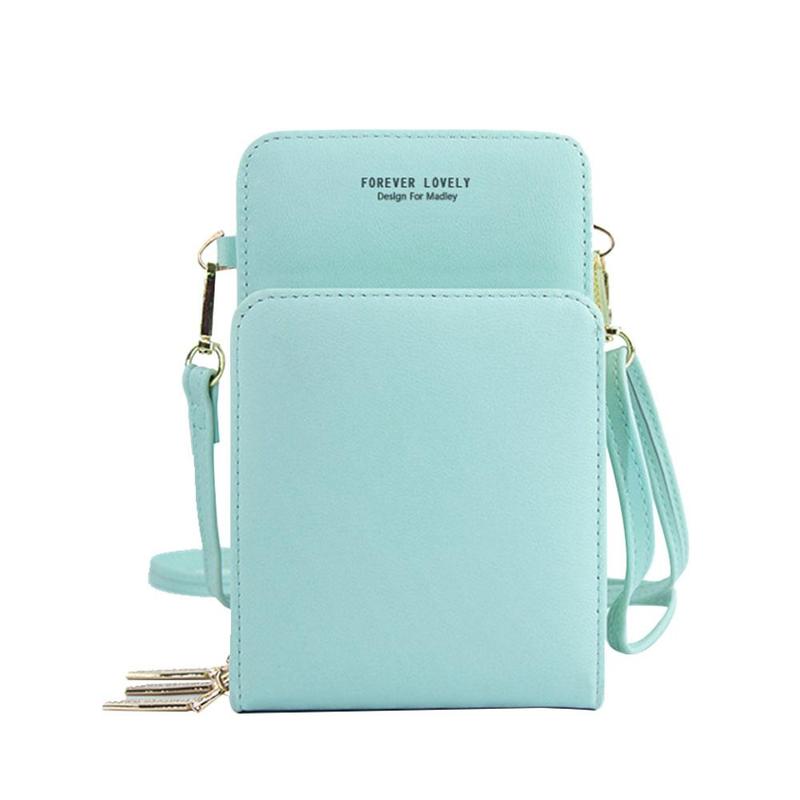 solid color multifunctional ladies shoulder wallet V6K5: A