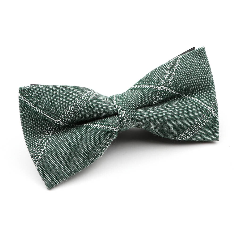 100%  bomuldsstribet plaid brun grågrøn herre butterfly klassisk skjorte tilbehør butterfly casual jakkesæt ung: 4