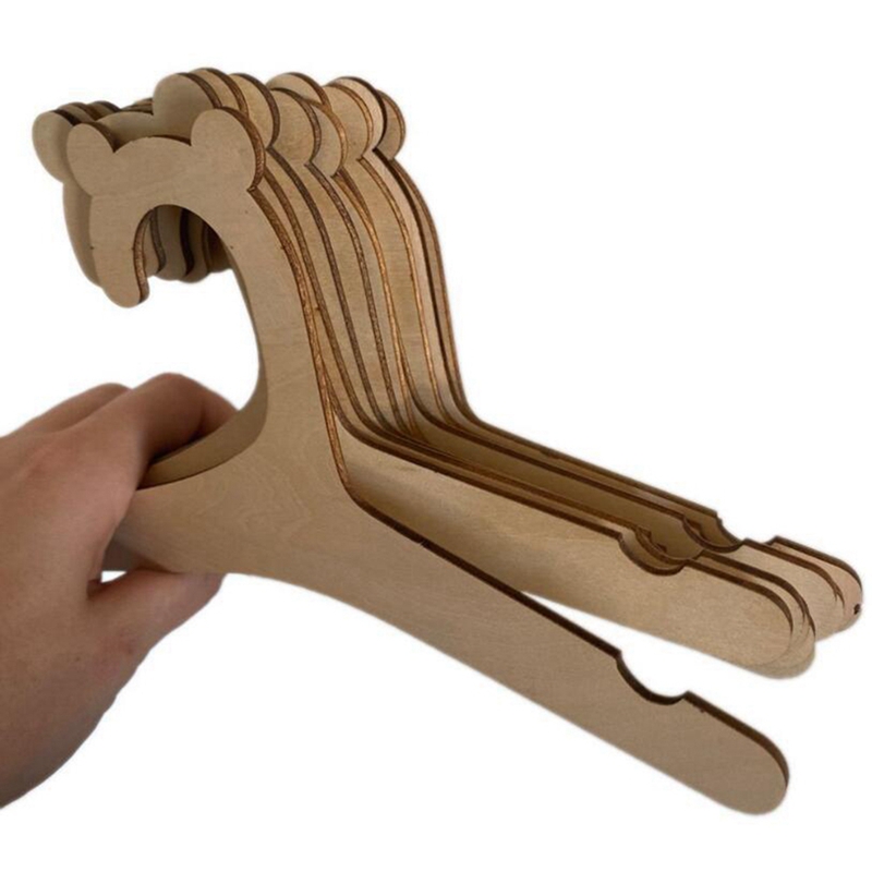 Colgador de madera Natural para ropa de bebé, perchero para habitación de bebé, decoración de guardería, 10 piezas