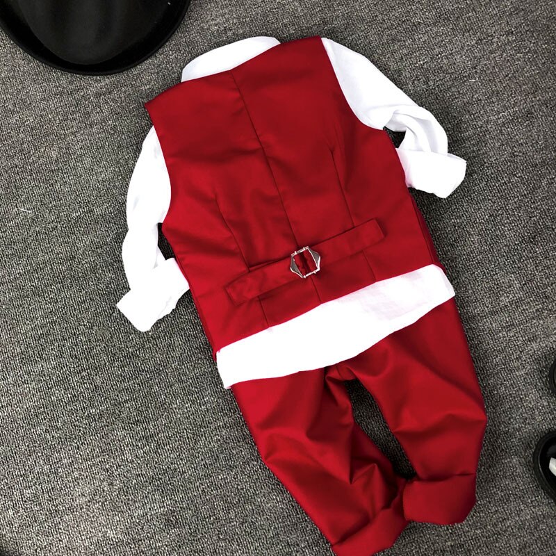 Kind Vest Pak Mode Kid bruiloft Zomer pakken voor 3 Onderdelen Rood en Wit