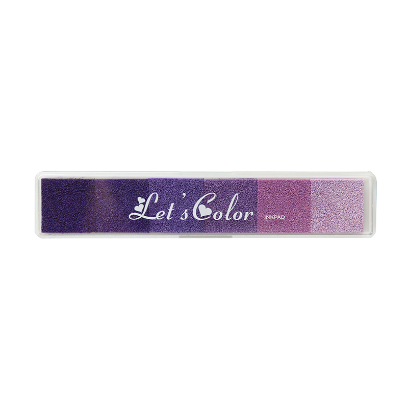 Almohadilla de tinta de arcoíris de fantasía en 6 colores, estampado de barro cuadrado, hecho a mano, decoración de diario, suministros escolares de oficina, H6333: Purple