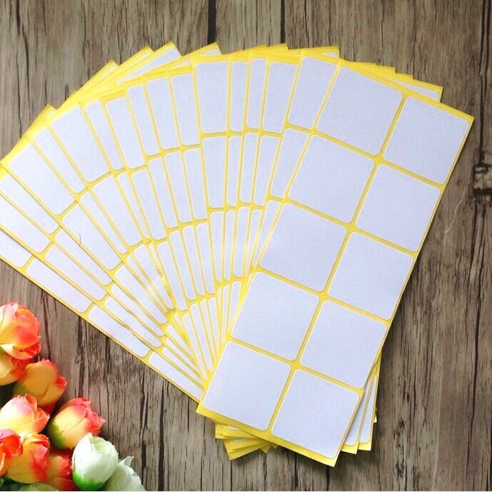 100PCS White colour Square kraft Blank Sealing sticker DIY package label paper stickers