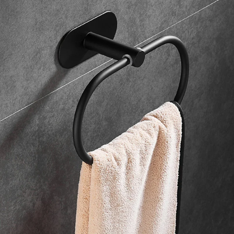 Wall Mount Toilet Towel Paper Holder Adhesive Black Silver Kitchen Roll Paper Stand Hanging Napkin Rack Bathroom Accessories WC