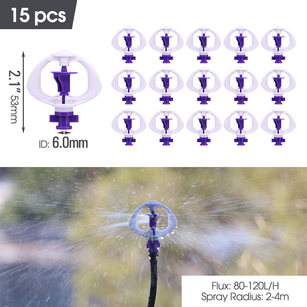 Tuin Micro Irrigatie Sprinklers Voor Gazon Boerderij Kas Water Systeem Mini Sproeiers Jet Automatische Roterende Breking Mondstuk: Rood