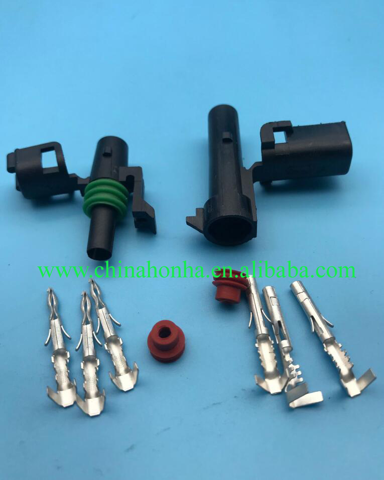 1 2 3 4 6 pin male and female weatherpack electrical Connector for Delphi 12015797 12010974 12010717 12015793 12010973: black