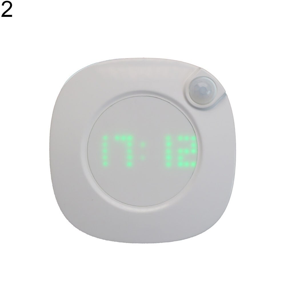 LED Motion Sensor Night Light Digital Time Display Clock Bedroom Bathroom Lamp: 2