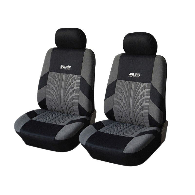 Track Detail Style Car Seat Covers Set Polyester Fabric Universal Fits Most Cars Covers Car Seat Protector for ford focus 2 mk1: GRAY-2PCS
