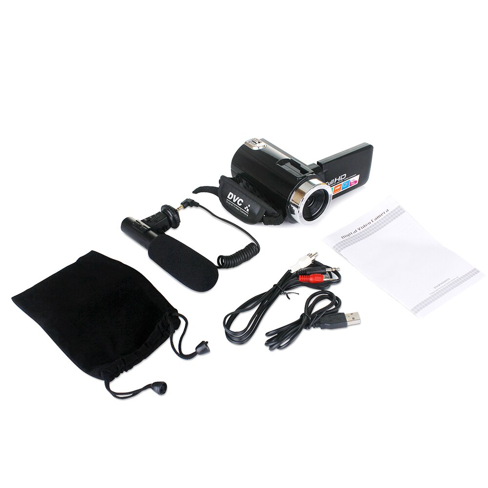 Camcorder 24.0MP 3.0inch LCD Video Camera With Microphone COMS Sensor Outdoor Photography 18X Digital Zoom AV Interface Full HD