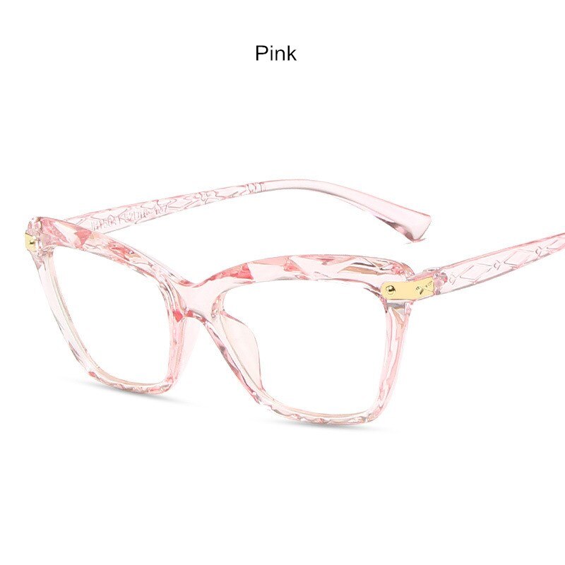 Vintage cat eye damesbril anti-blauw licht optiek bijziendheid brilmontuur heren computerbril plastic: Roze