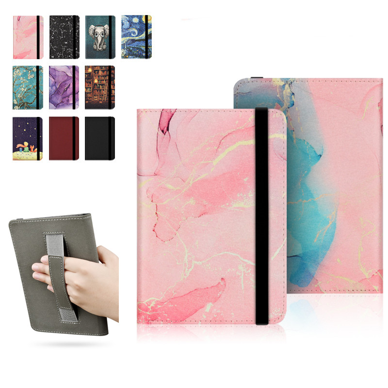 Bonita funda Universal para libro con tapa para Kobo Aura Edition 2 (6 pulgadas) HD E Ink Carta EReader N236 funda para libro electrónico Aura 2 con correa de mano