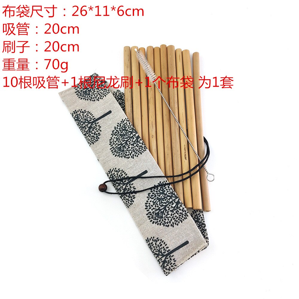 Reusable Bamboo Drinking Straws 10pcs/set Bamboo Drinks Straw Party supplies: A