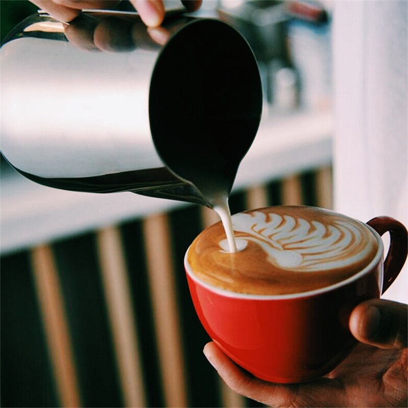 350/600ml maidonvaahdotuskannu kahvi barista maidonvaahdotin kannu ruostumaton teräs espressokeitin höyrytysvaahdotin kuppi kannu