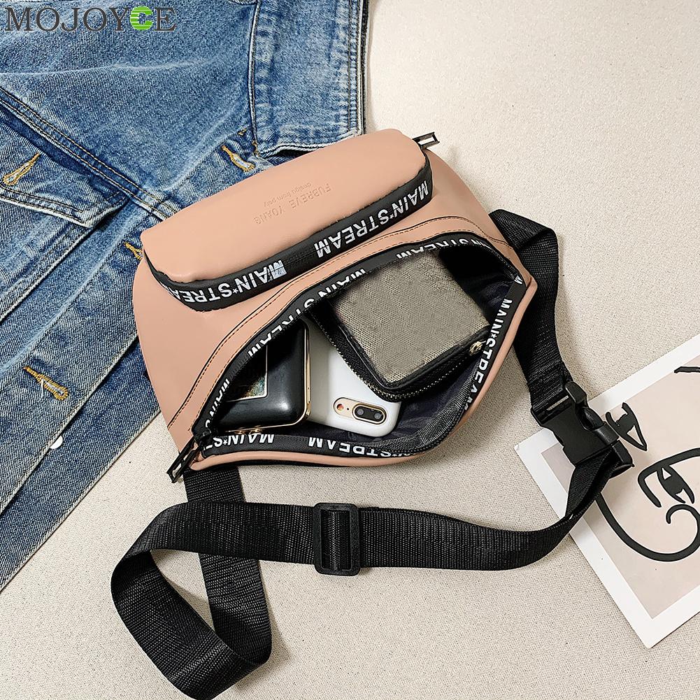 fanny Taille Tasche Frauen Buchstaben PU Leder Reise lässig Brust Telefon Tasche Reißverschluss Weibliche Mädchen Täglichen retro Crossbody Pack