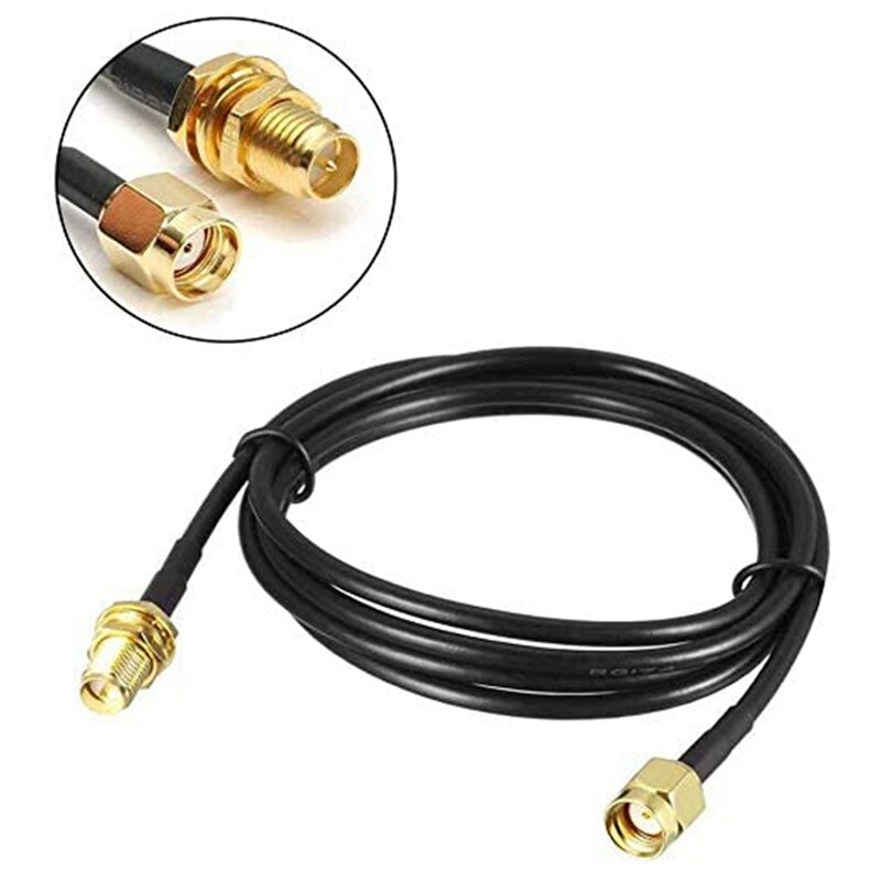 5-Pack 10Ft WiFi Antenna Extension Coaxial Cable RP-SMA Male to RP-SMA Female for WiFi LAN WAN Router Bridge Antenna