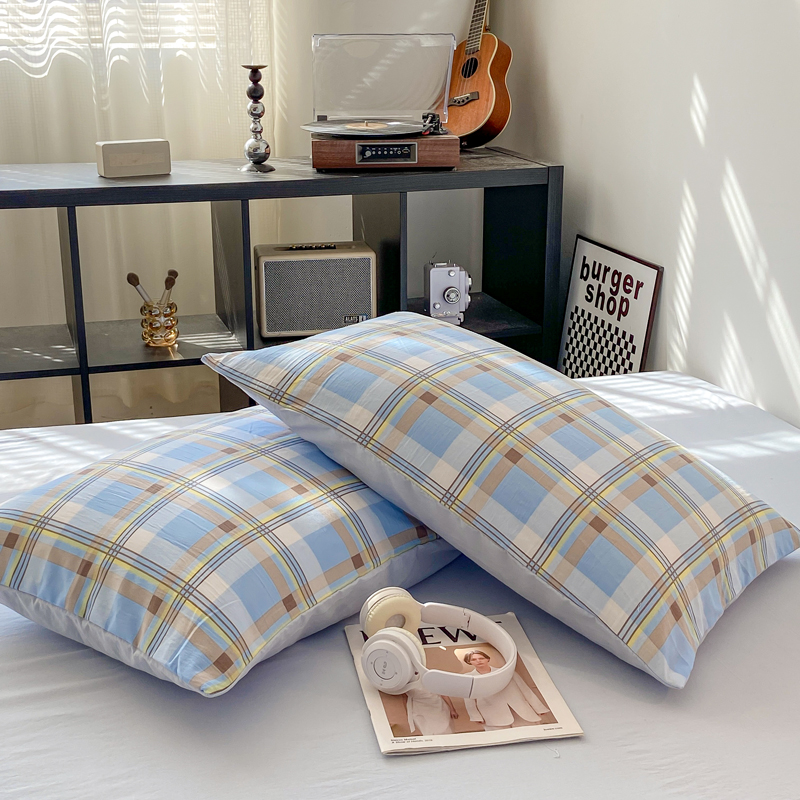 2 uds fundas de almohada suaves funda de almohada rectangular estilo a cuadros funda de almohada 48x74cm fundas de cojín funda almohada funda de almohada para cama de casa: Naranja
