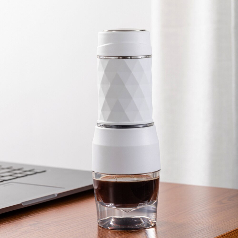 Mini espresso koffiezetapparaat, handmatig, draagbaar, handpers, koffiekopje, koffiepoeder/capsule, dubbel gebruik voor buiten, reiskeuken
