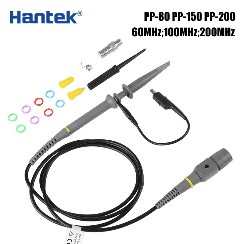 Hantek Probe 60/80/100/200MHz 1x10 Digital Oscilloscope Oscilloscope Test Clip Lead Probe Kit
