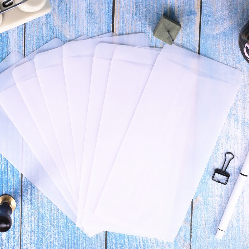 10pcs/lot Custom Transparent Envelope Translucent Paper Envelopes Set Letter Vintage Wedding Invitation Envelopes for Cards