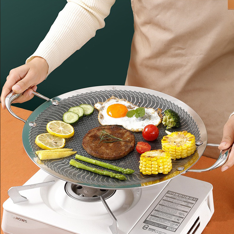 Grill platte 316 Edelstahl Outdoor Grill Topf Haushalt koreanische Eisenplatte Kochen Induktion sherd Bratpfanne