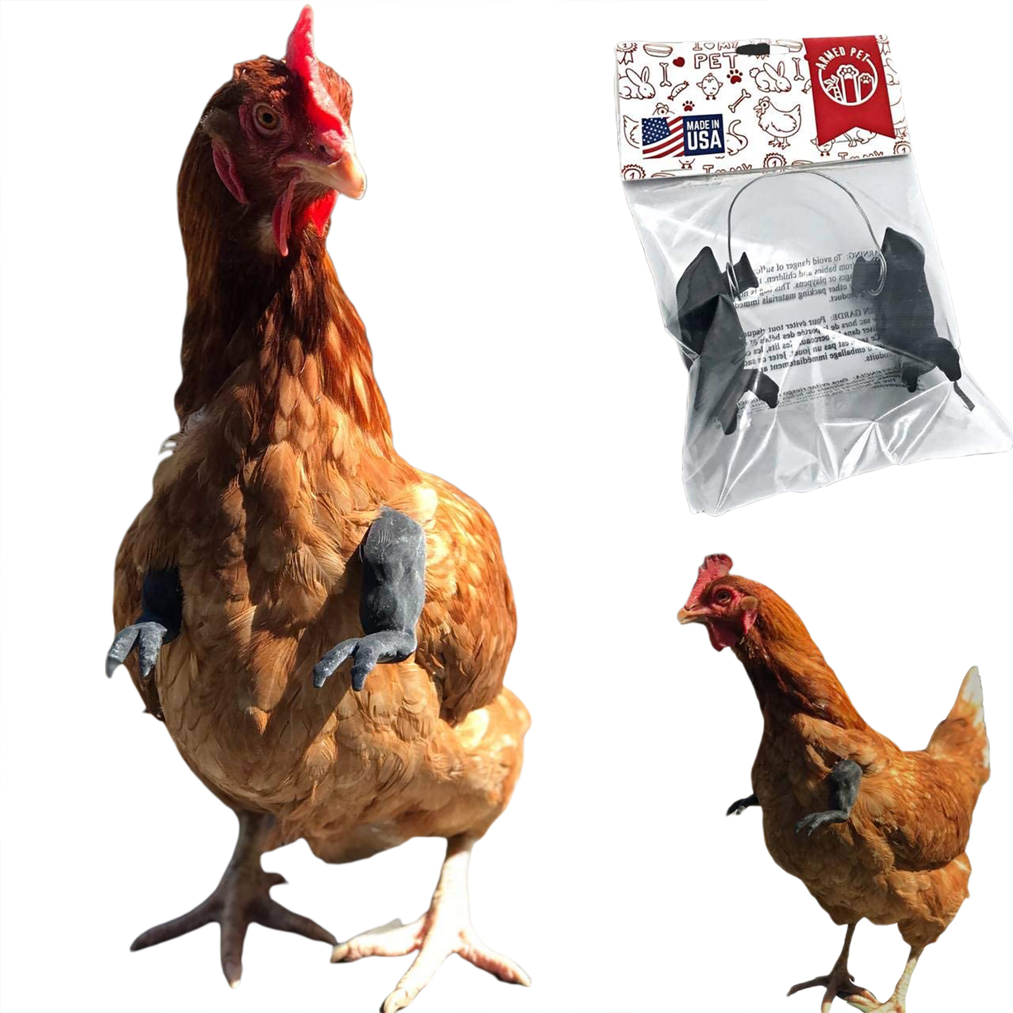 Bras de poulet de couleur unie, bras artificiel, outils de décoration pour coq nu/noir: A