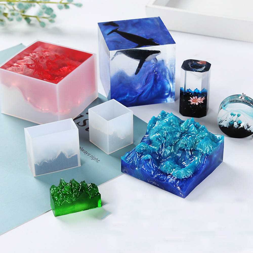 3D Silicone Snow Mountain Peak Broken Mountain Ocean Micro Landscape Crystal Epoxy DIY Candle Mould