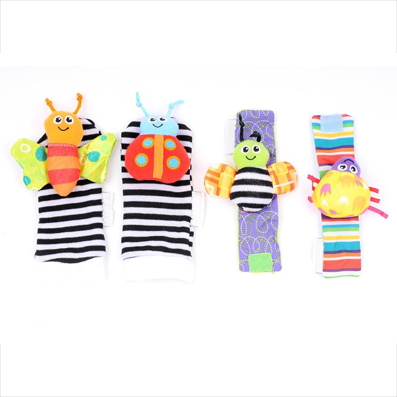 Hochet de poignet pour bébé, ensemble de jouets sensoriels, chaussettes et bracelets