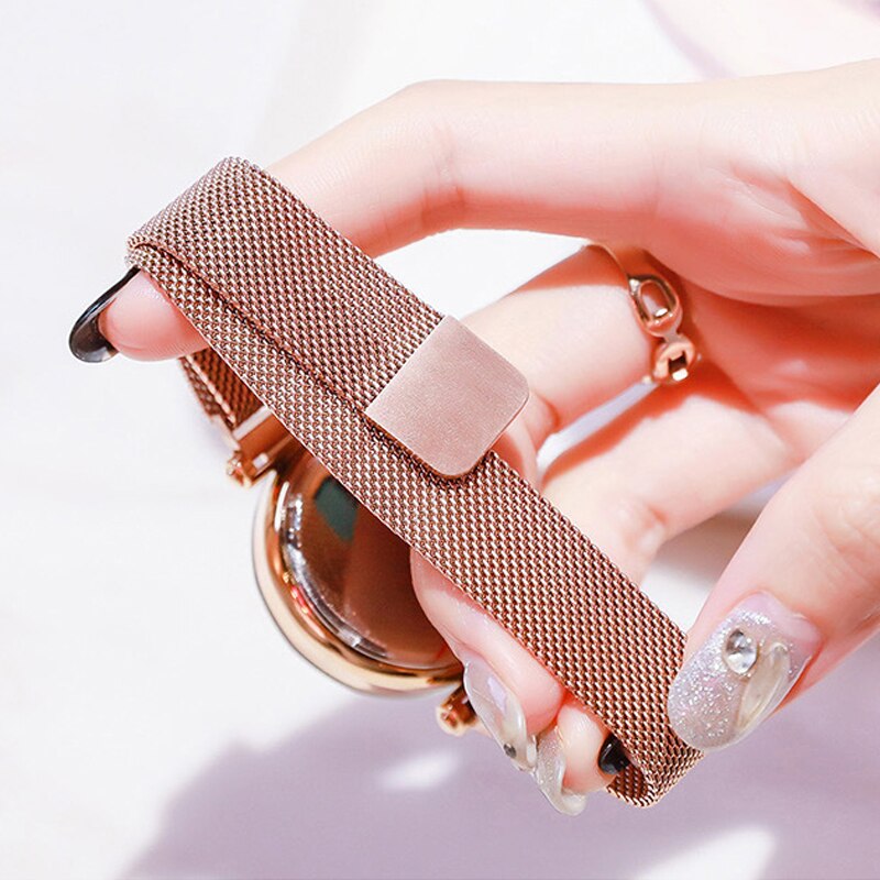 Luxe dameshorloge met sterrenhemel, magnetische mesh band, dameshorloge met jurk, polshorloge met zegarek damski