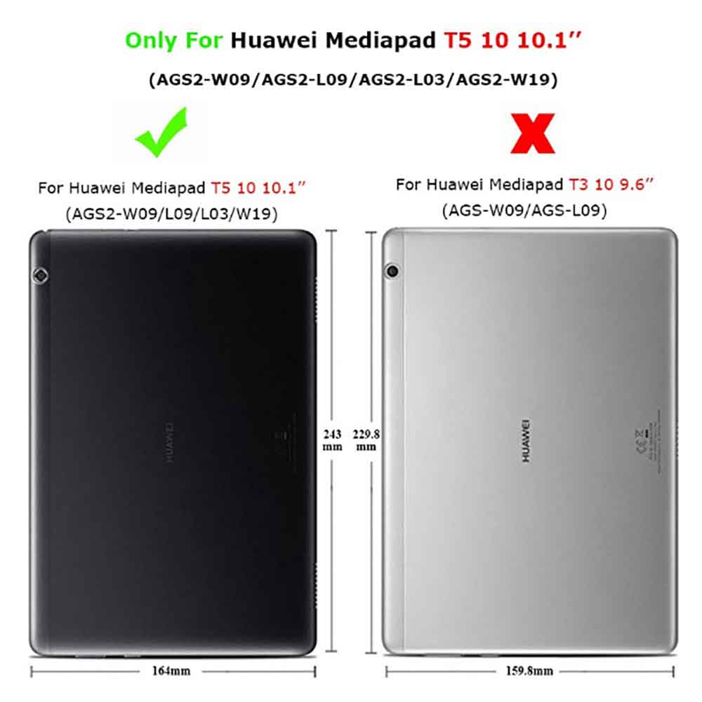 Voor huawei mediapad  t5 10 hoes ags 2-w09/l09/l03 10.1 '' tablet 360 draaibare lederen standaard hoes met stylus pen + film