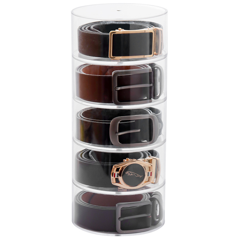 Vetrina trasparente per organizer da cintura multistrato rotante per cinture da donna, collane, gioielli, cravatte e papillon: M.