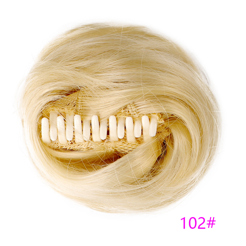 Women's Claw clip Hair Buns Synthetic Curly Chignon Ombre Claw Hair Messy Buns Updo claw Clip In Hairpiece For Women: P1B/27