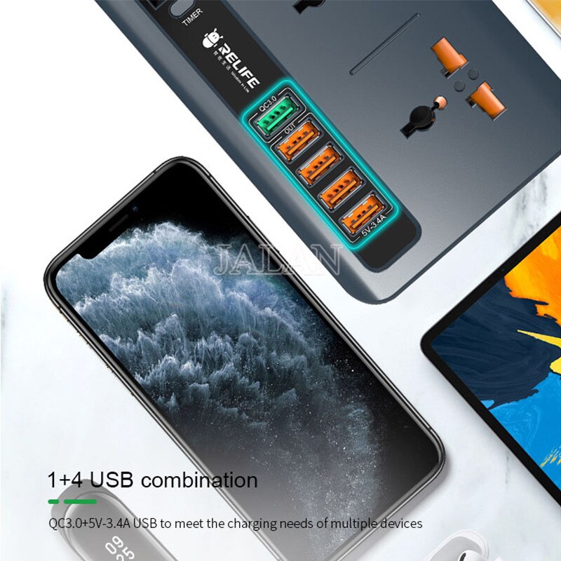 Relife RL-316D universal de carregamento rápido casa soquete 110v/220v inteligente led display digital temporizador interruptor carregador