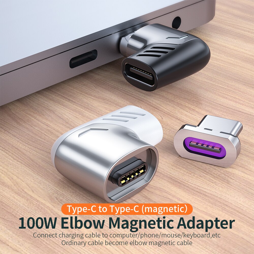 Essager 100W Usb Type C Magnetische Adapter Type-C Male Naar Usb C Vrouwelijke Magneet Connector Voor Mackbook pro Huawei USB-C Converter