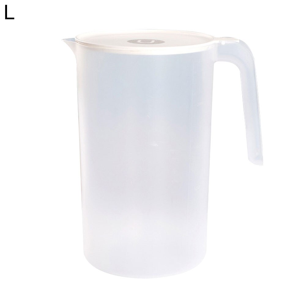 Large Capacity Beverage Storage Container Heat Resistant Cold Water Jug Plastic Juice Pitcher Household Tea pot Kettle with Lid: White 2500ml