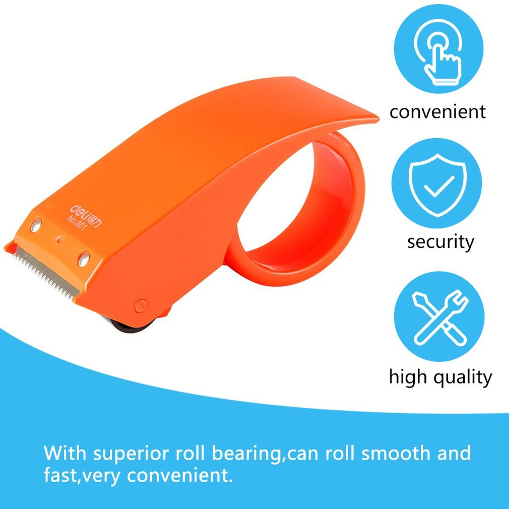 Deli 801 Tape Dispenser 48mm Width Packaging Cutting Machine Manual Sealing Device Tape Cutter Carton Sealer Tape