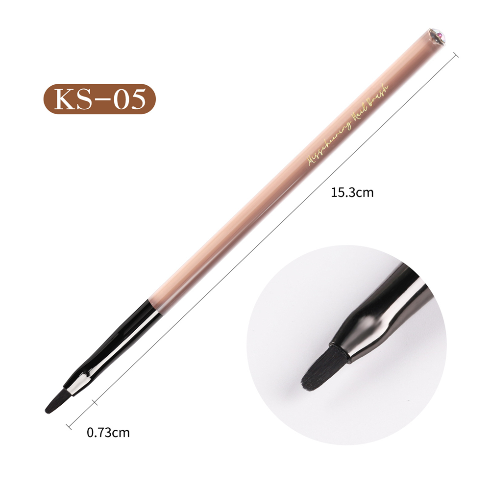 Akrylnagelkonstborste manikyrborstar nageltillbehör tillbehör målningspenna akrylgelnagelkonstverktyg borstar: Mörkgrå