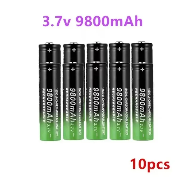 18650 Li-Ion Akku 3,7 V 9800 mAh wiederaufladbare Batterien für LED-Taschenlampe, Lautsprecher, schnelles Aufladen, hochwertiger Akku: Rosa