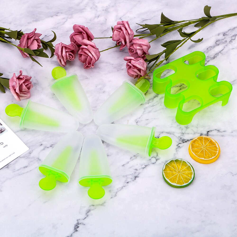 HILIFE 6 Holes Silicone Ice Cream Tubs DIY Ice Cream Tools Frozen Ice Cube MoldsSummer Cool Ice Moulds Kitchen Tools