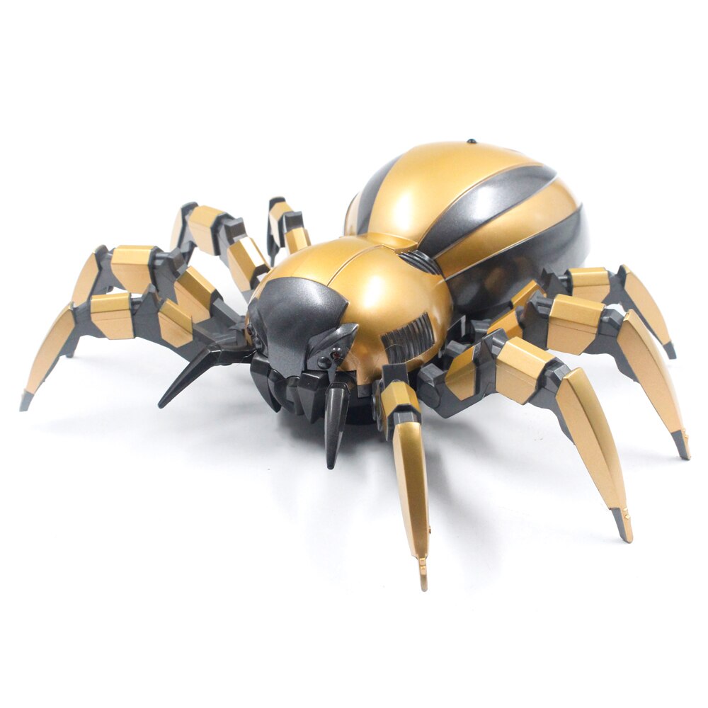 Araignée mécanique à télécommande infrarouge pour enfants, jouets avec lumière LED et son RC