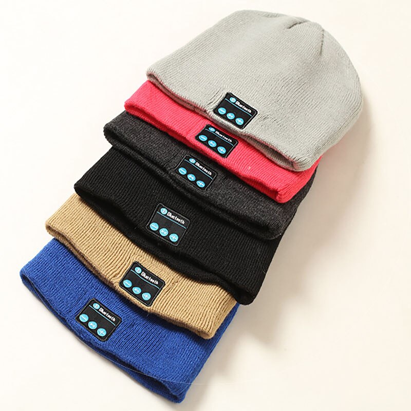 Bluetooth Beanie Hat - Unisex Winter Music Cap with LED - Rechargeable Stereo Speakers - Windproof Knit