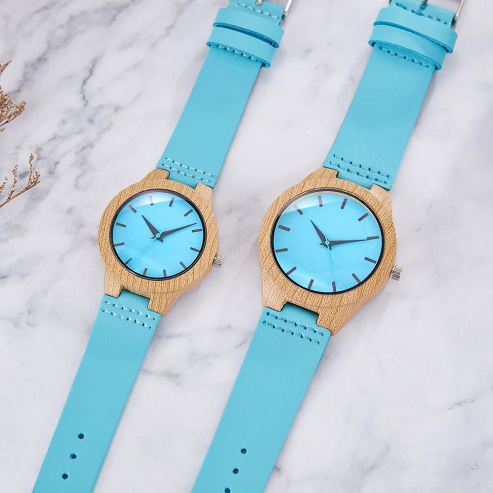 Treklokke menn kvinner kvartsimitasjon treklokke blå urskive sekskantetui klokker skinnbånd par håndleddsklokke reloj