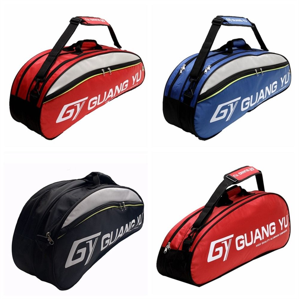 Big Capacity Badminton Racket Bag Single Shoulder 4 To 6 Racquet Tennis Racket Bag Nylon Double Handle Shuttlecock Bag