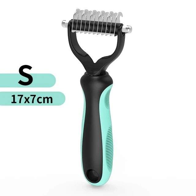 Kat Ontharing Kam Hond Ontharing Borstel Roestvrij Staal Dubbelzijdig Huisdier Verzorgingsborstel Verwijderen Klitten Kat Accessoires: green