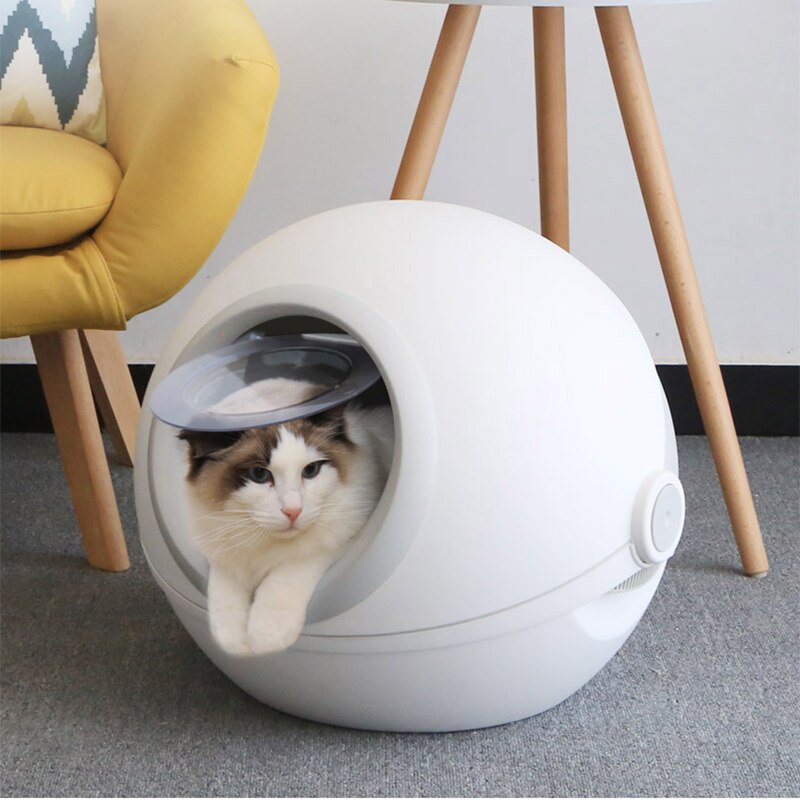 Space Capsule Litter Box Fully Enclosed Extra Large Cat Toilet Deodorant And Anti-Splashing Cat Poop Tray Cat Supplies