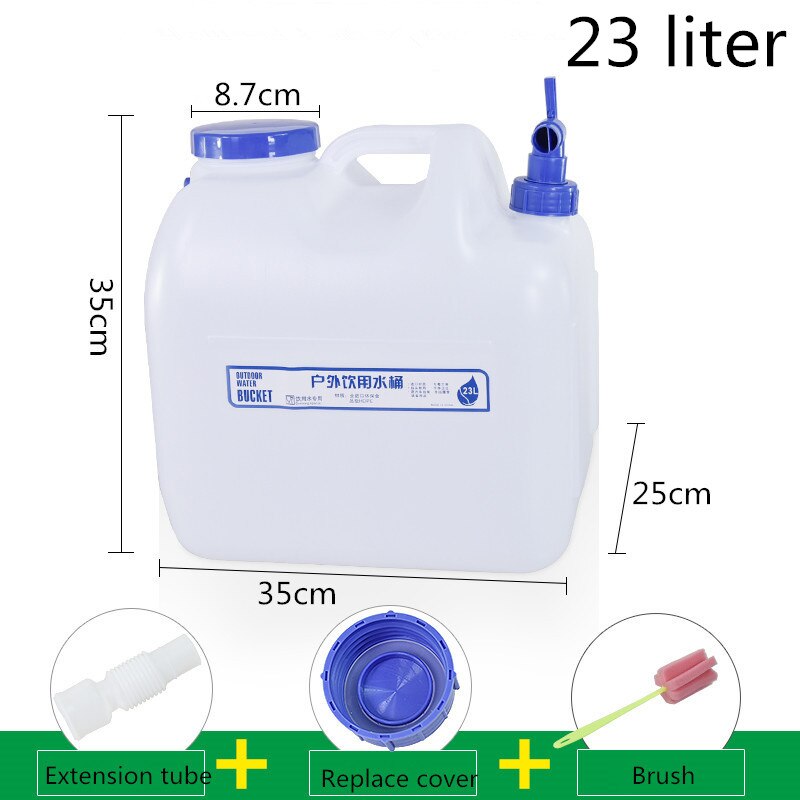 Seau à eau vide avec robinet Portable en plein air récipient d'eau potable de alimentaire PE maison bureau voiture réservoir liquide