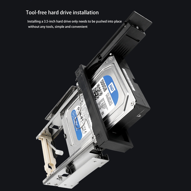 SSD HDD 5.25 Inch Optical Drive Front Panel Compatible 3.5 Inch SATA Built-in Hard Disk Storage Box for Desktop PC Case