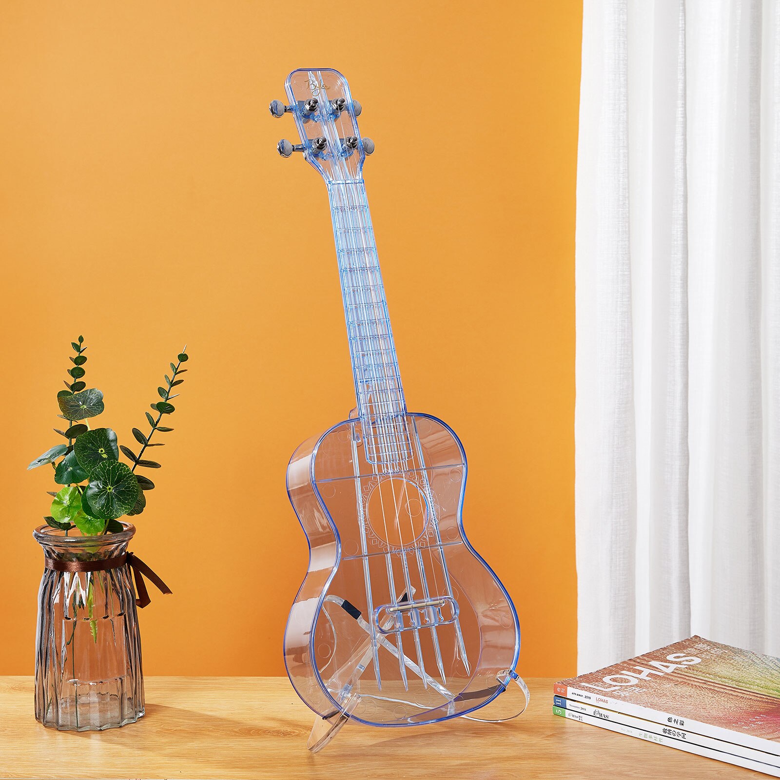 Ukelele transparente Air-nova de 23 pulgadas, instrumento con bolsa para Gig, púas, paño de limpieza, libro de música, mini Guitarra