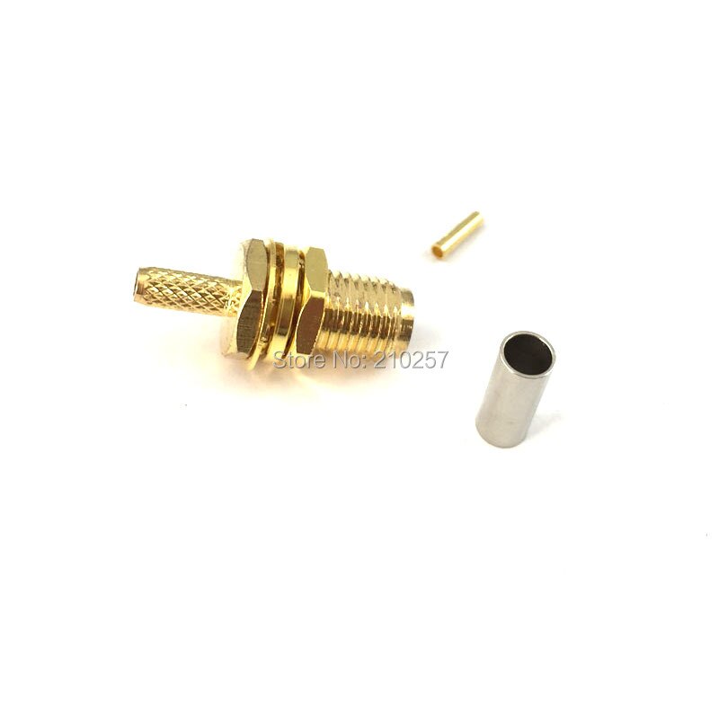 1pc SMA Female Jack Nut RF Coax Connector Crimp for RG316,RG174,LMR100 Cable Straight Goldplated